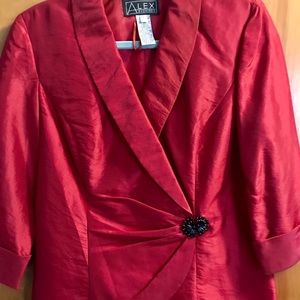 Red wine elegant blouse for day or evening wear.